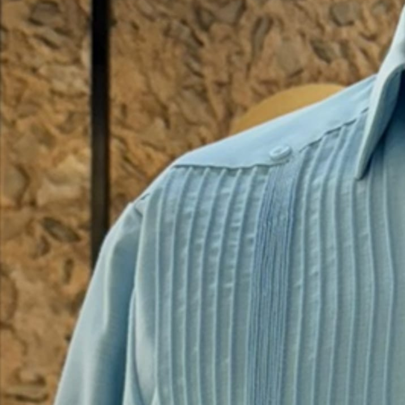 light blue presidential guayabera shirt for men