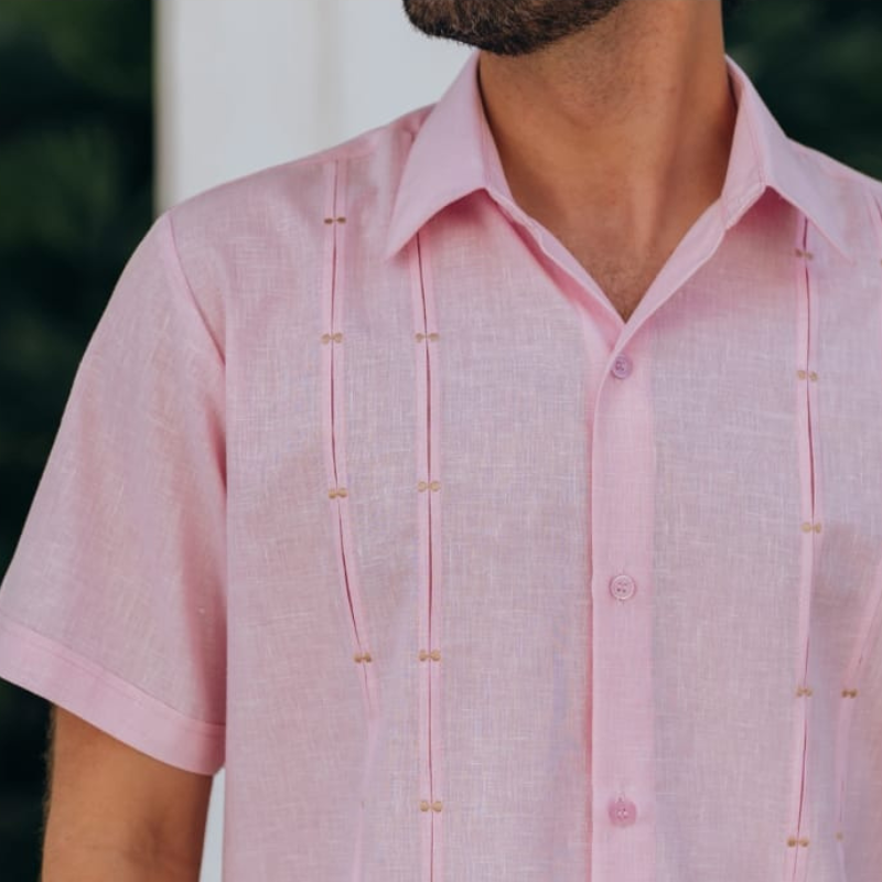 Guayabera Manches Courtes Rose