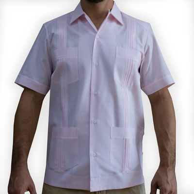 guayabera rose manches courtes pour homme Casa Habana