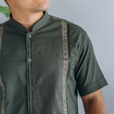 guayabera vert olive mariage extérieur homme