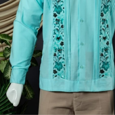 guayabera vert turquoise tenue mariage plage